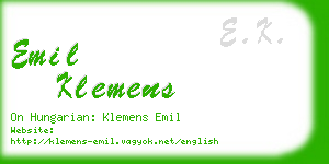 emil klemens business card